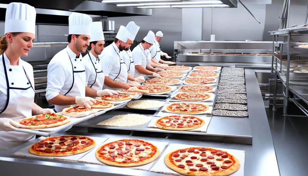 commercial pizza production process