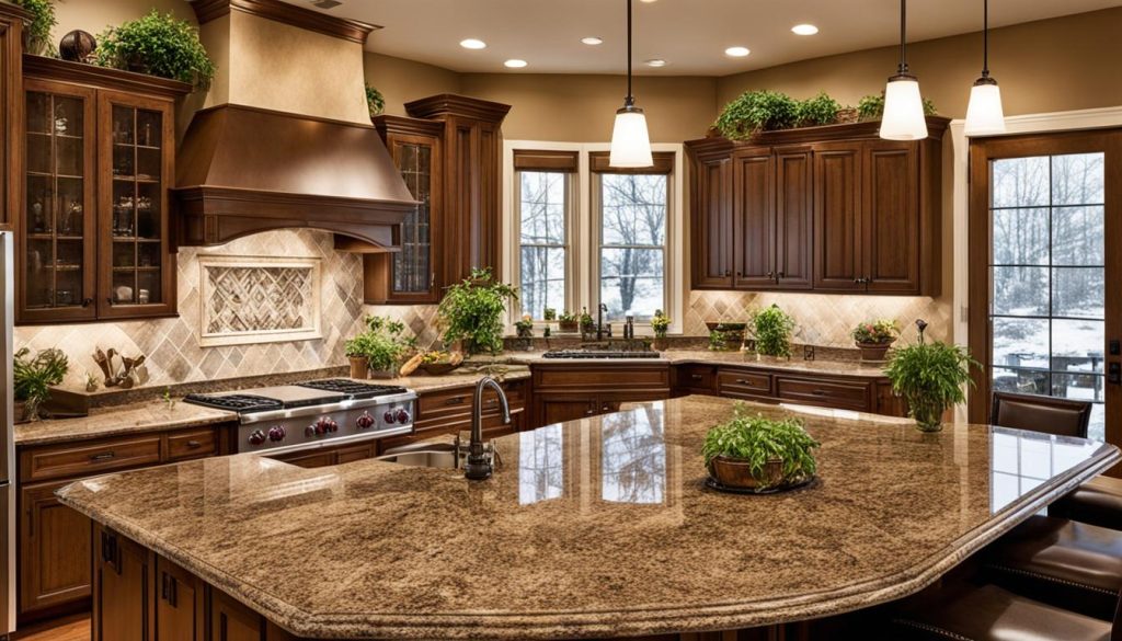 Kitchen Cabinets Brown Granite Pairing