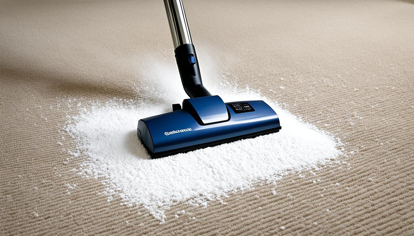 vacuuming baking soda from carpets