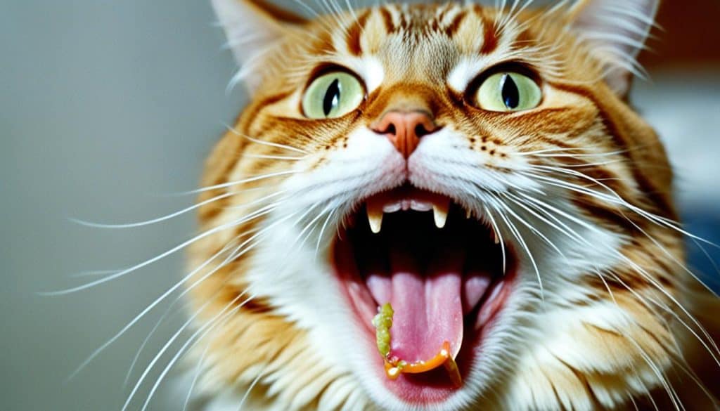 Cat Gagging at Food