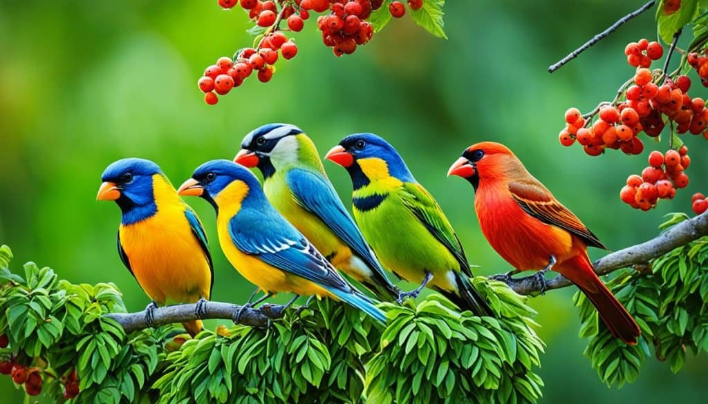 Bird communicating about food location